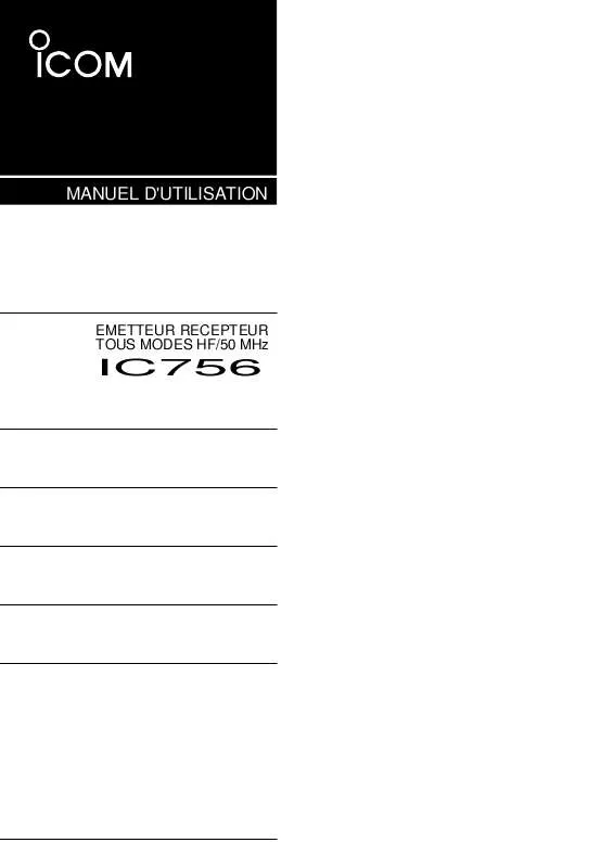 Mode d'emploi ICOM IC 756