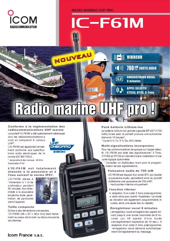 Mode d'emploi ICOM IC-F61M