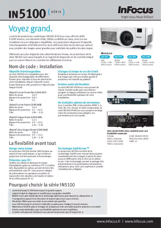 Mode d'emploi INFOCUS IN5100