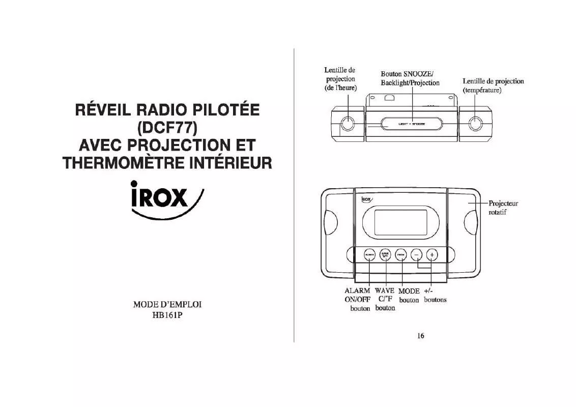 Mode d'emploi IROX HB161P