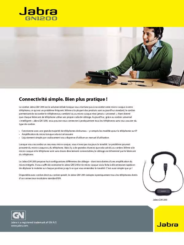 Mode d'emploi JABRA GN1200