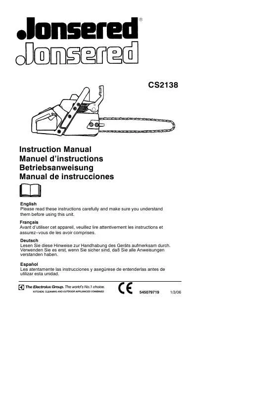 Mode d'emploi JONSERED CS 2138 S