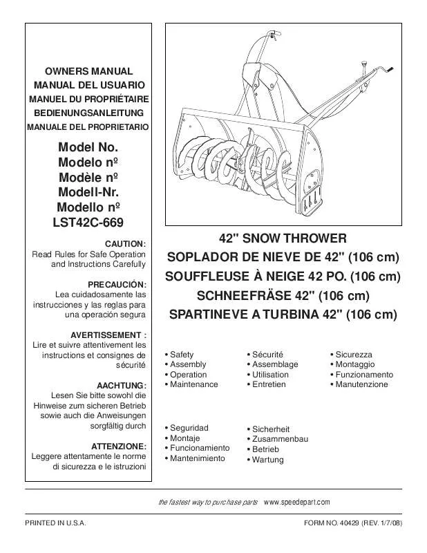 Mode d'emploi JONSERED LST 42 C-669