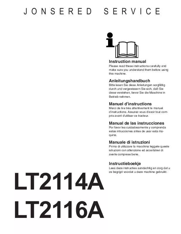 Mode d'emploi JONSERED LT 2116 A