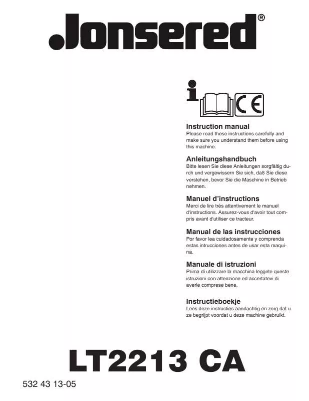 Mode d'emploi JONSERED LT 2213 CA