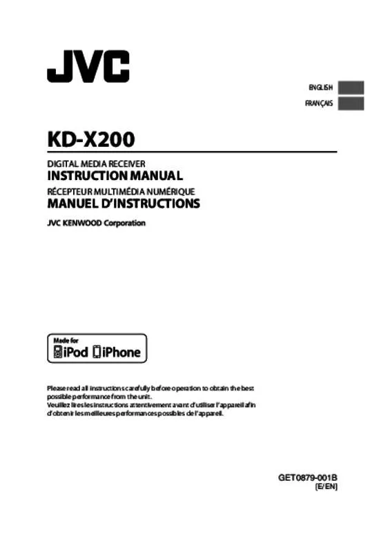 Mode d'emploi JVC KD-X200E