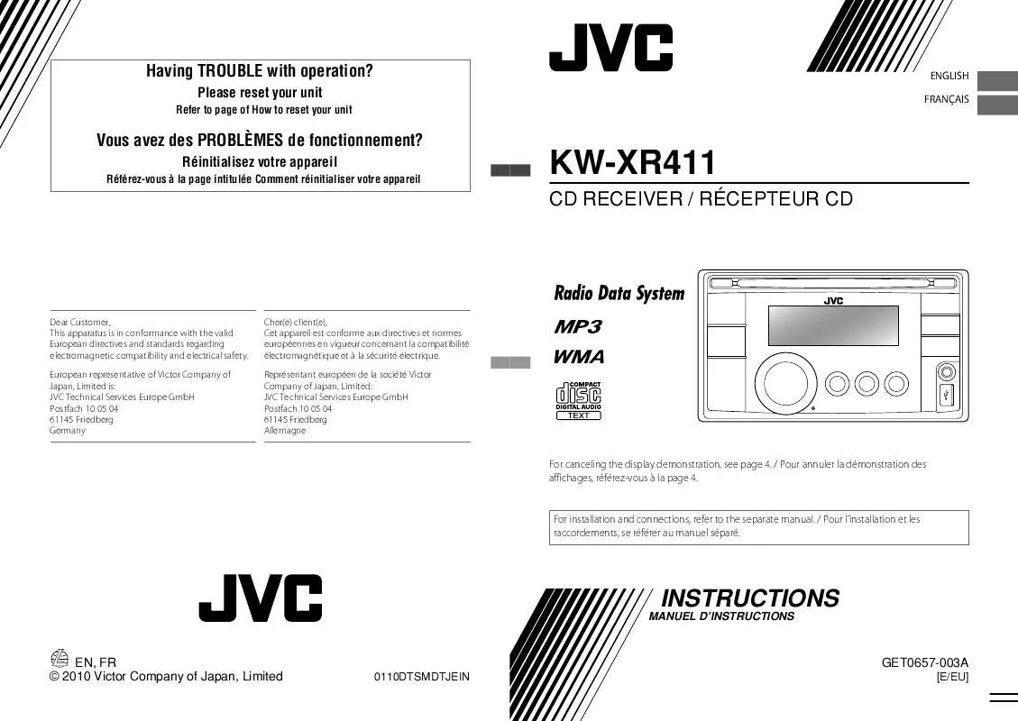 Mode d'emploi JVC KW-XR411