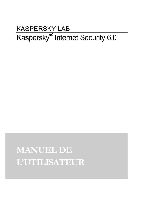 Mode d'emploi KASPERSKY INTERNET SECURITY 6.0