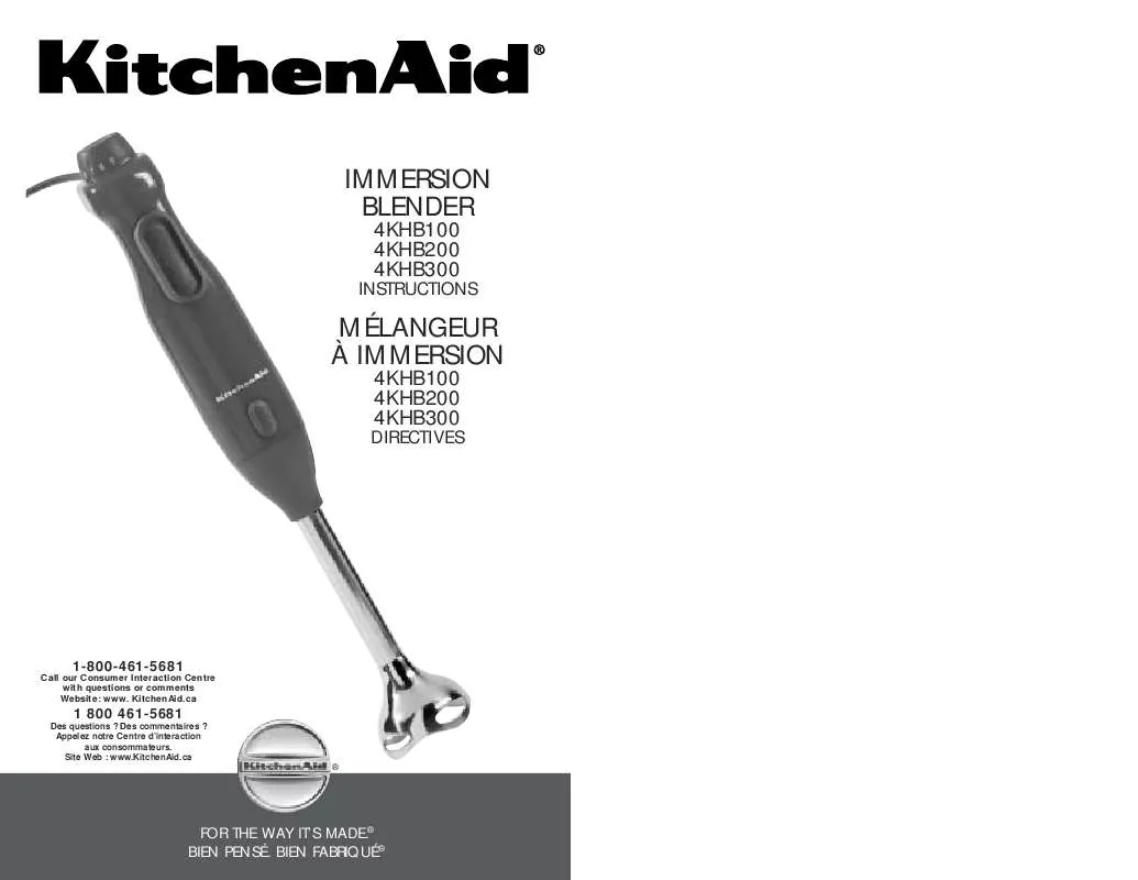 Mode d'emploi KITCHENAID 4KHB100