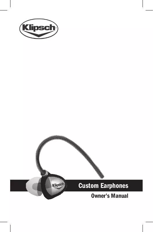 Mode d'emploi KLIPSCH CUSTOM-1