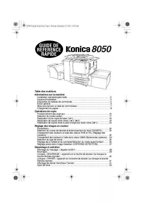 Mode d'emploi KONICA MINOLTA 8050