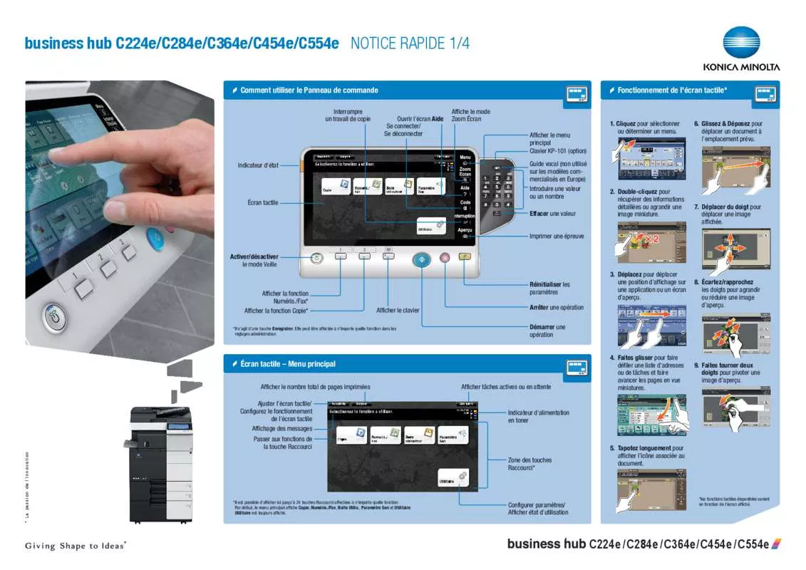 Mode d'emploi KONICA MINOLTA BIZHUB 284E