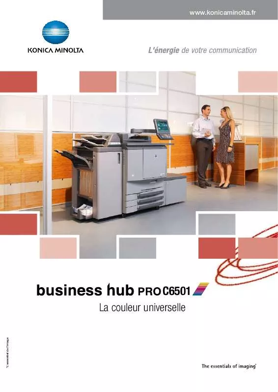 Mode d'emploi KONICA MINOLTA BUSINESS HUB PRO C6501