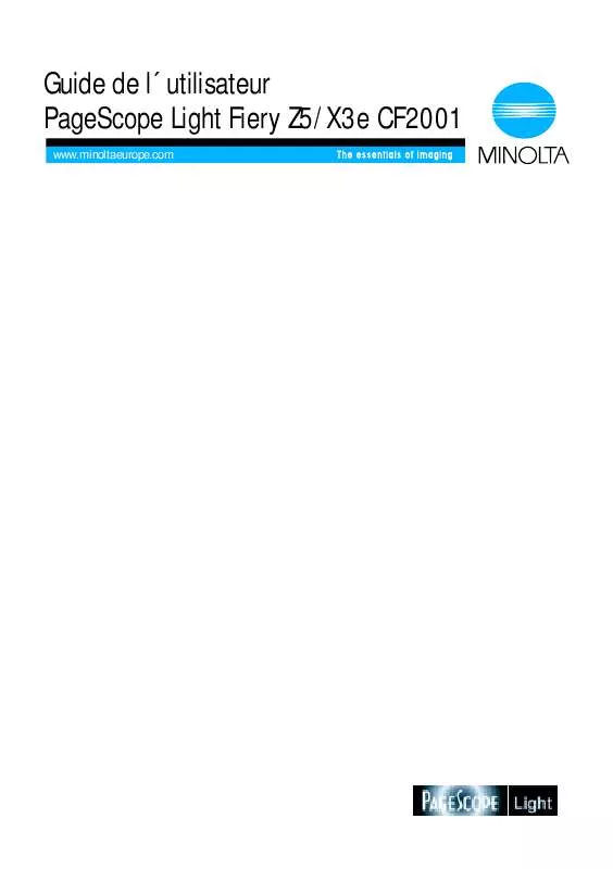 Mode d'emploi KONICA MINOLTA FIERY X3E FOR CF2001/CF1501