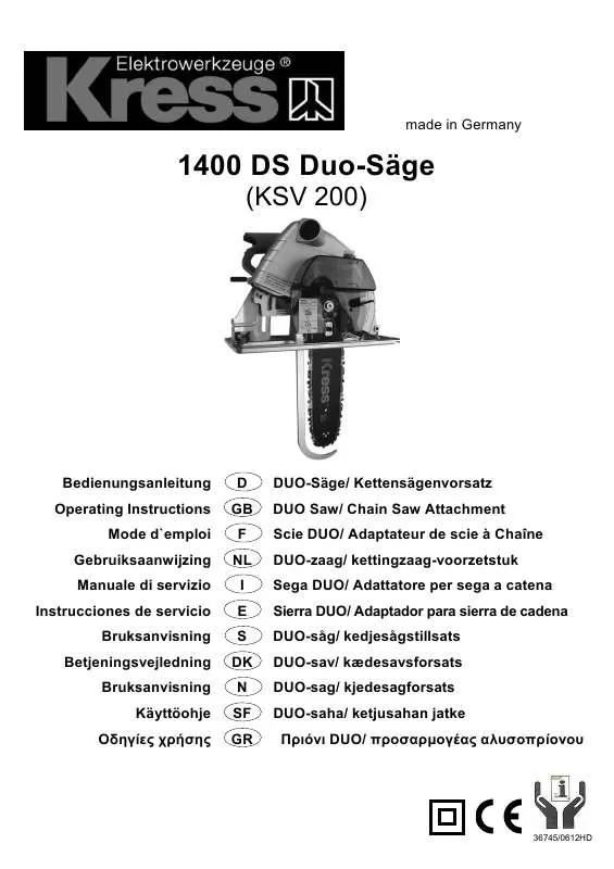 Mode d'emploi KRESS 1400 DS SCIE DUO