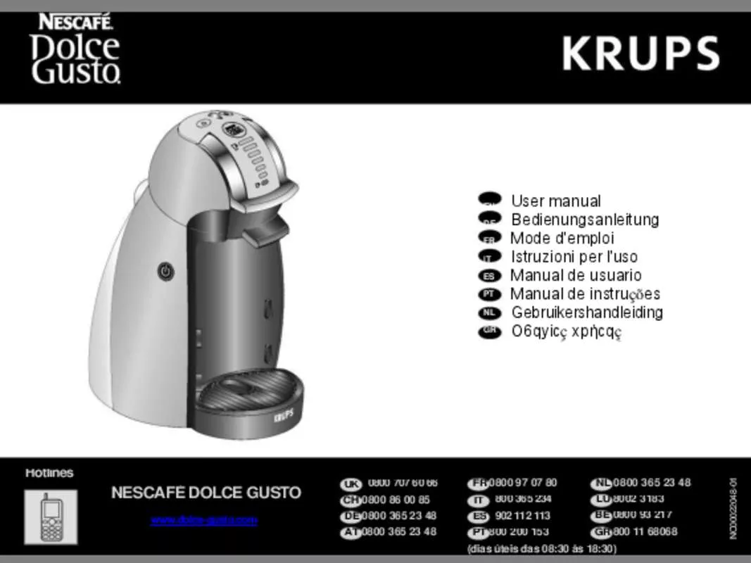 Mode d'emploi KRUPS DOLCE GUSTO GENIO YY1781FD