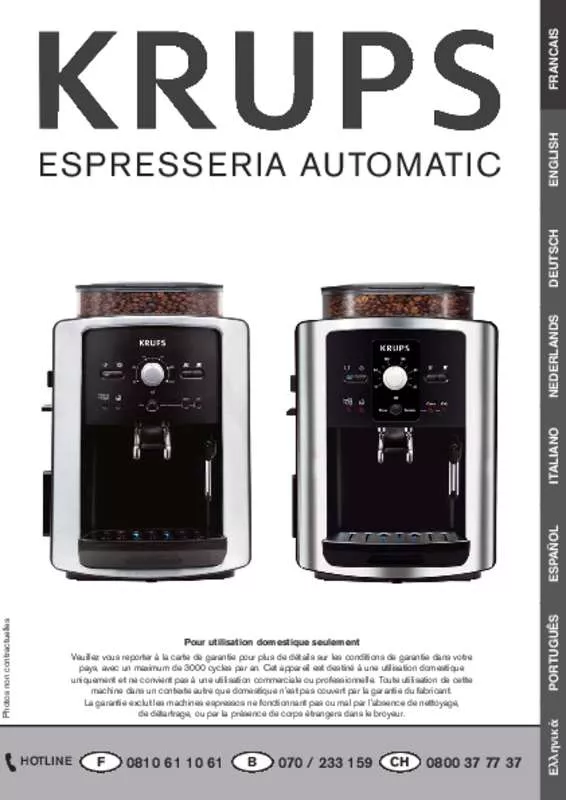 Mode d'emploi KRUPS ESPRESSERIA EA8010