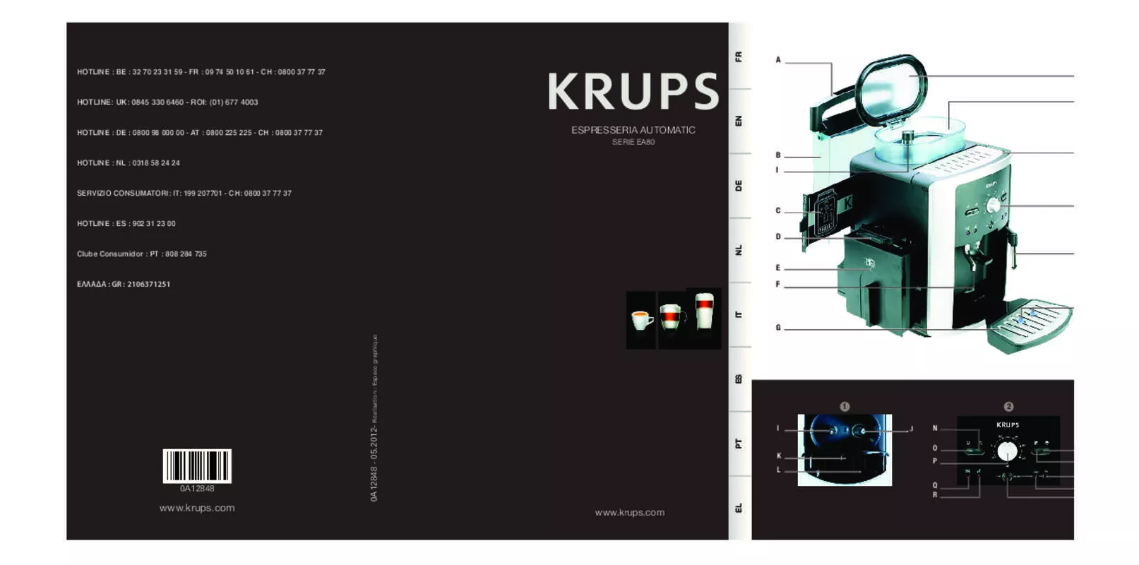 Mode d'emploi KRUPS EXPRESSO FULL AUTO COMPACT MANUEL YY8125FD