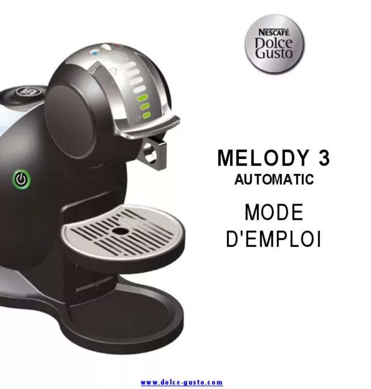 Mode d'emploi KRUPS NESCAFE DOLCE GUSTO MELODY 3 YY1651FD