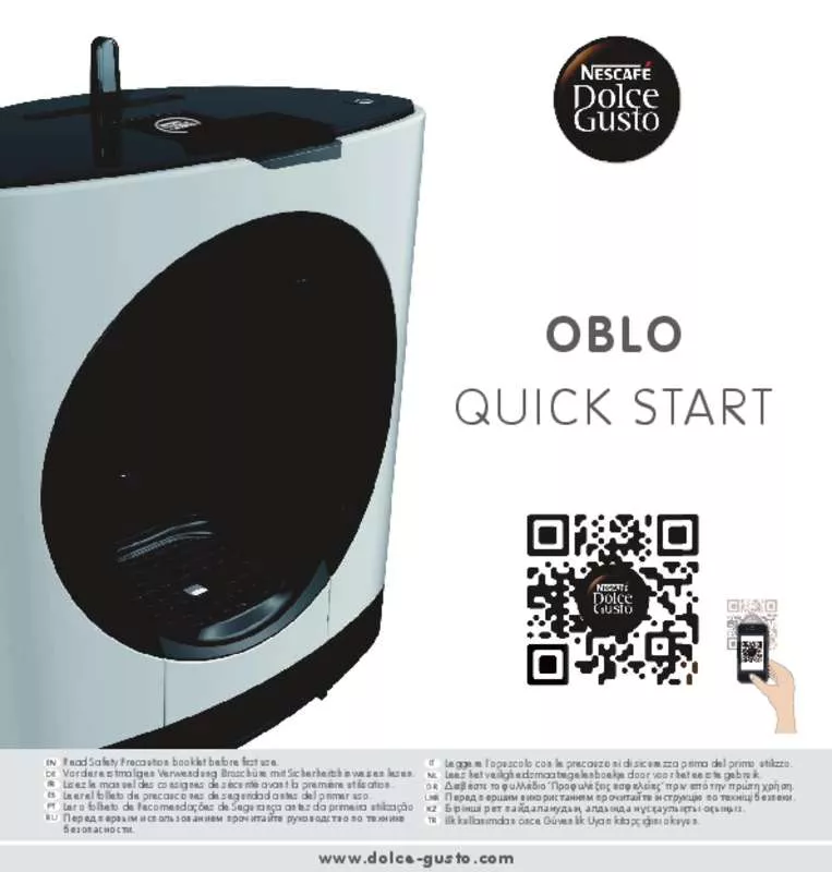 Mode d'emploi KRUPS NESCAFE DOLCE GUSTO OBLO, YY2290FD