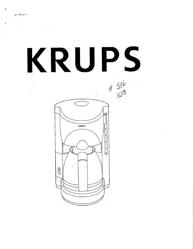 Mode d'emploi KRUPS PROCAFE II F536