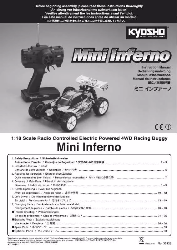 Mode d'emploi KYOSHO MINI INFERNO