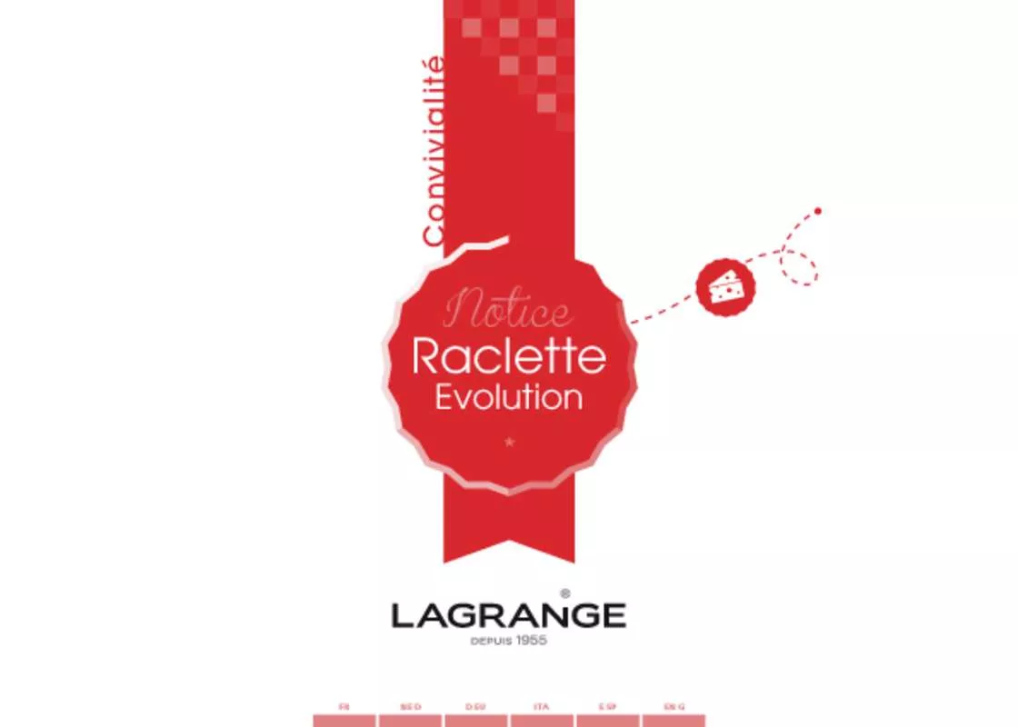 Mode d'emploi LAGRANGE 149 001 RACLETTE EVOLUTION