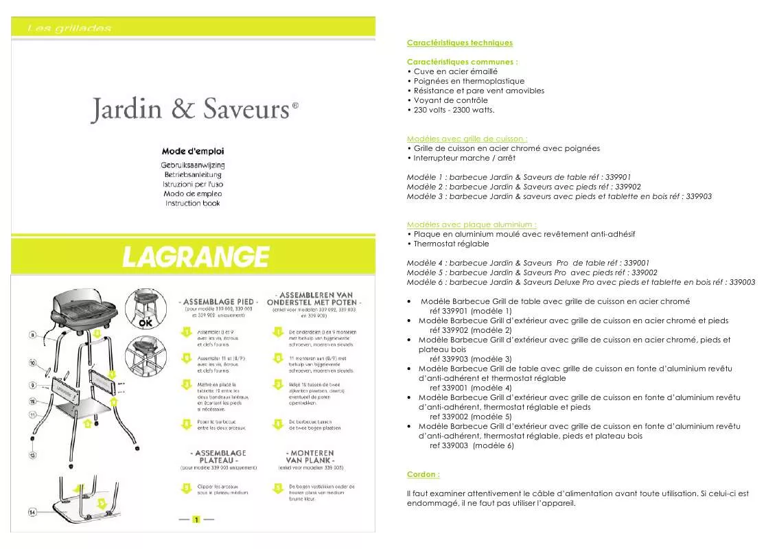 Mode d'emploi LAGRANGE 339903