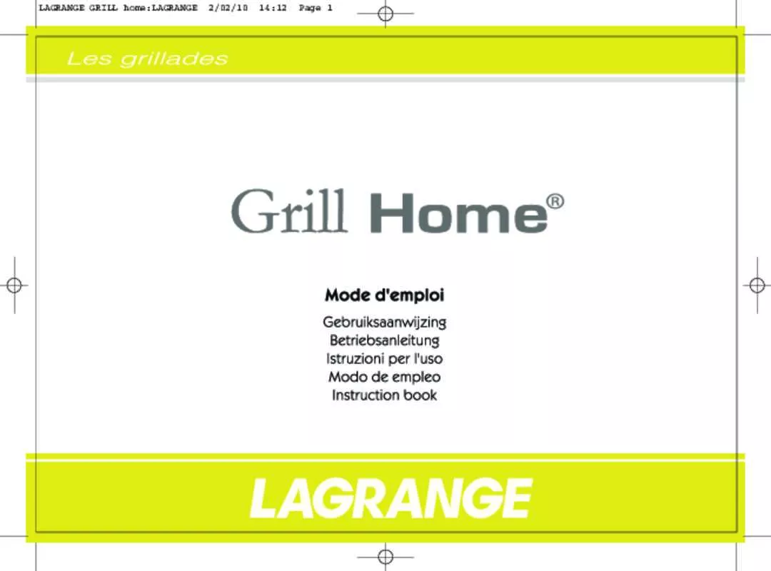 Mode d'emploi LAGRANGE BARBECUE GRILL HOME