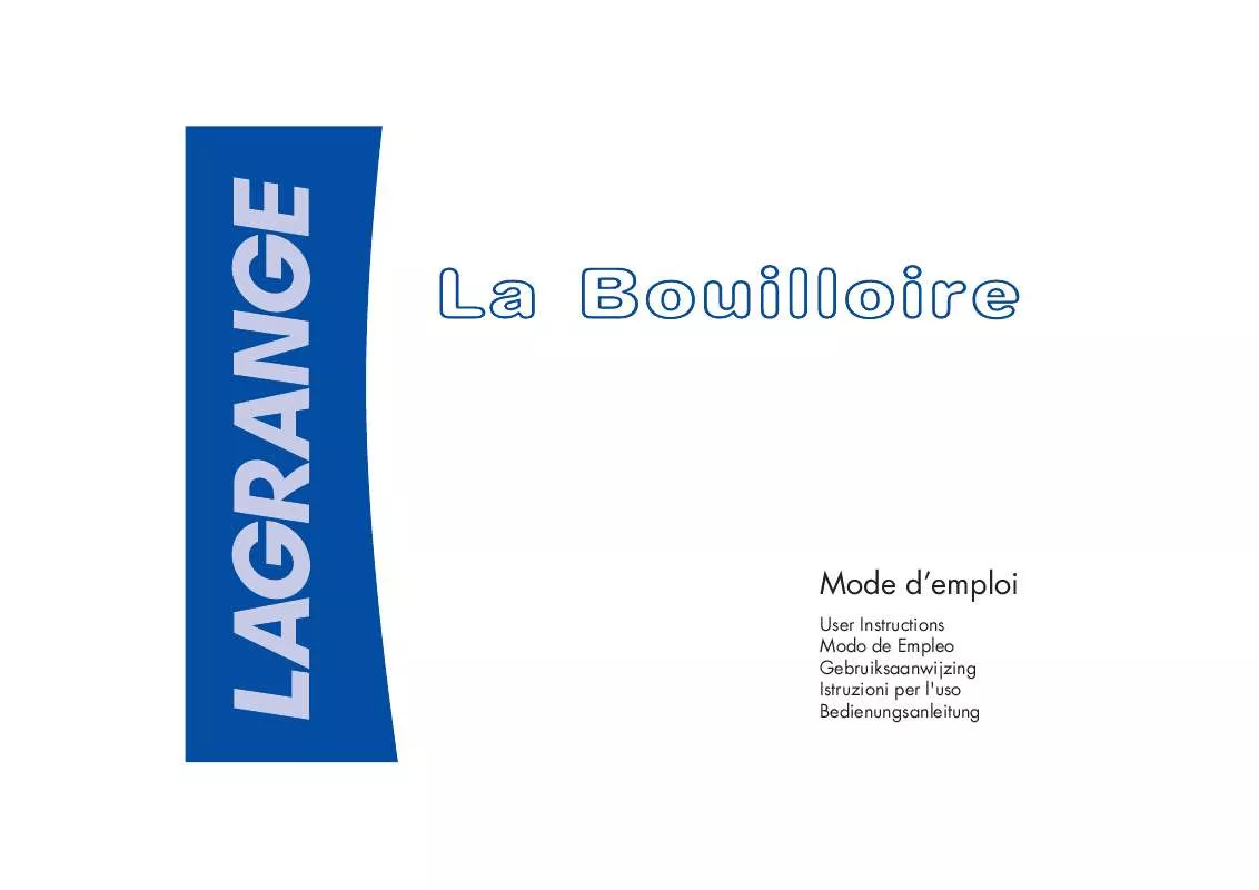 Mode d'emploi LAGRANGE BOUILLOIRE