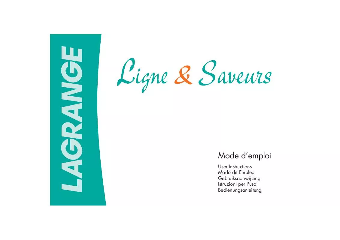 Mode d'emploi LAGRANGE CUISEUR VAPEUR LIGNE SAVEURS