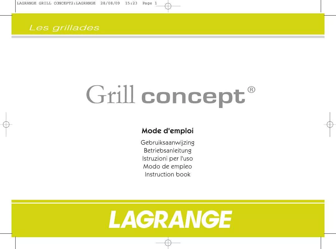 Mode d'emploi LAGRANGE GRILL CONCEPT