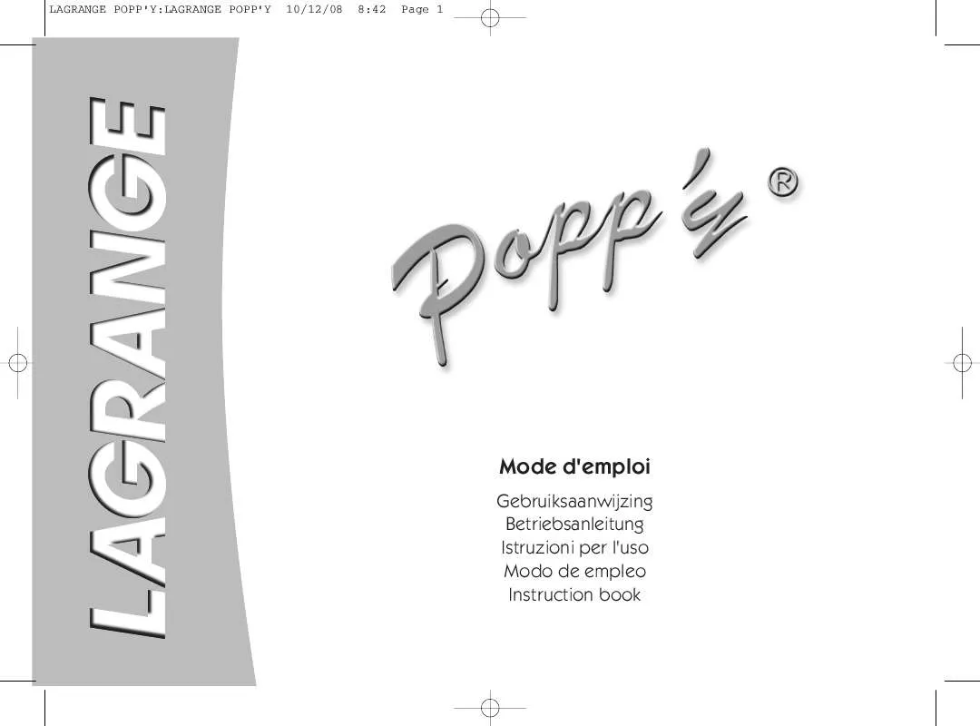 Mode d'emploi LAGRANGE POPP Y