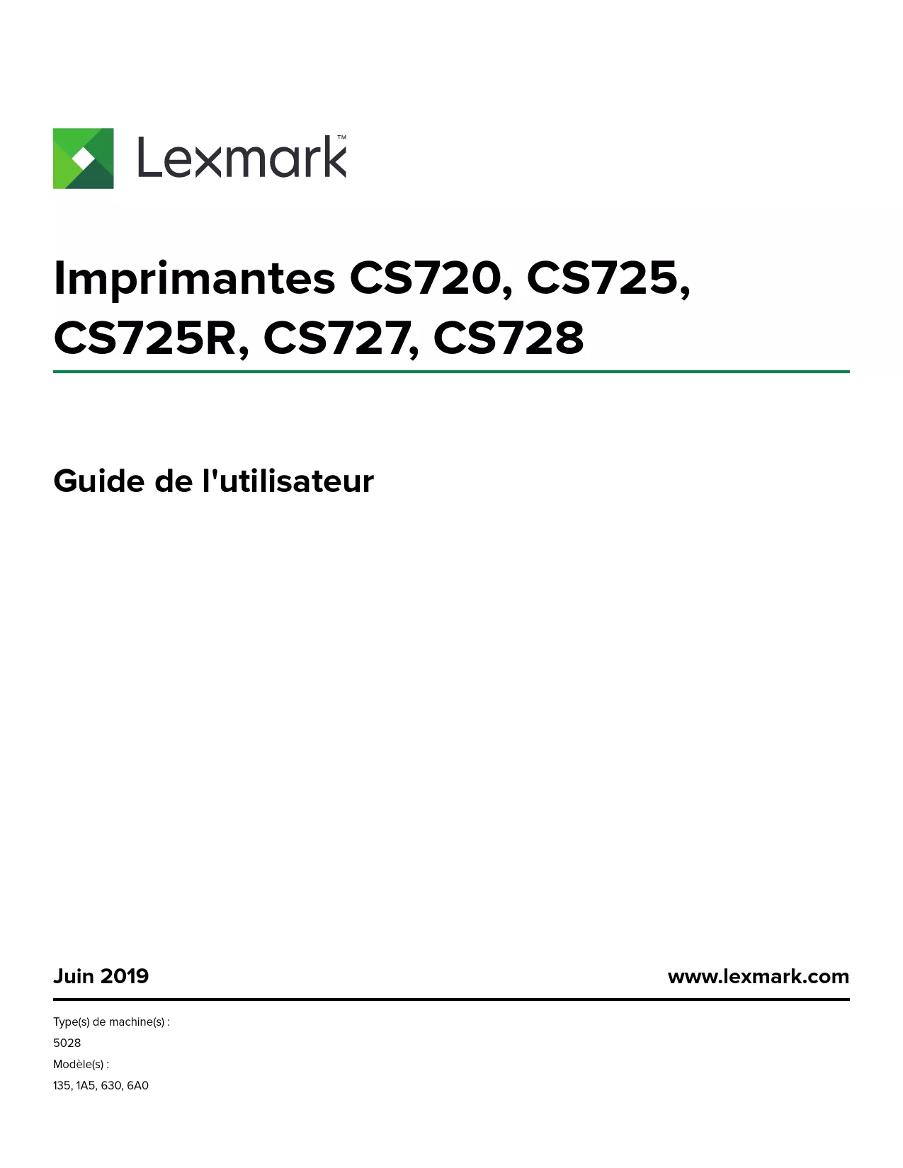 Mode d'emploi LEXMARK CS727DE