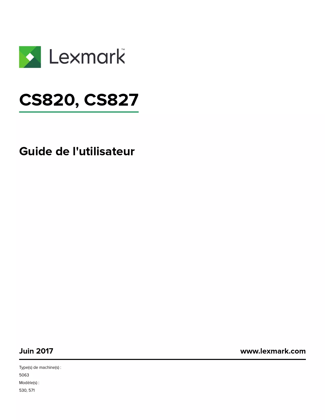 Mode d'emploi LEXMARK CS820DTE