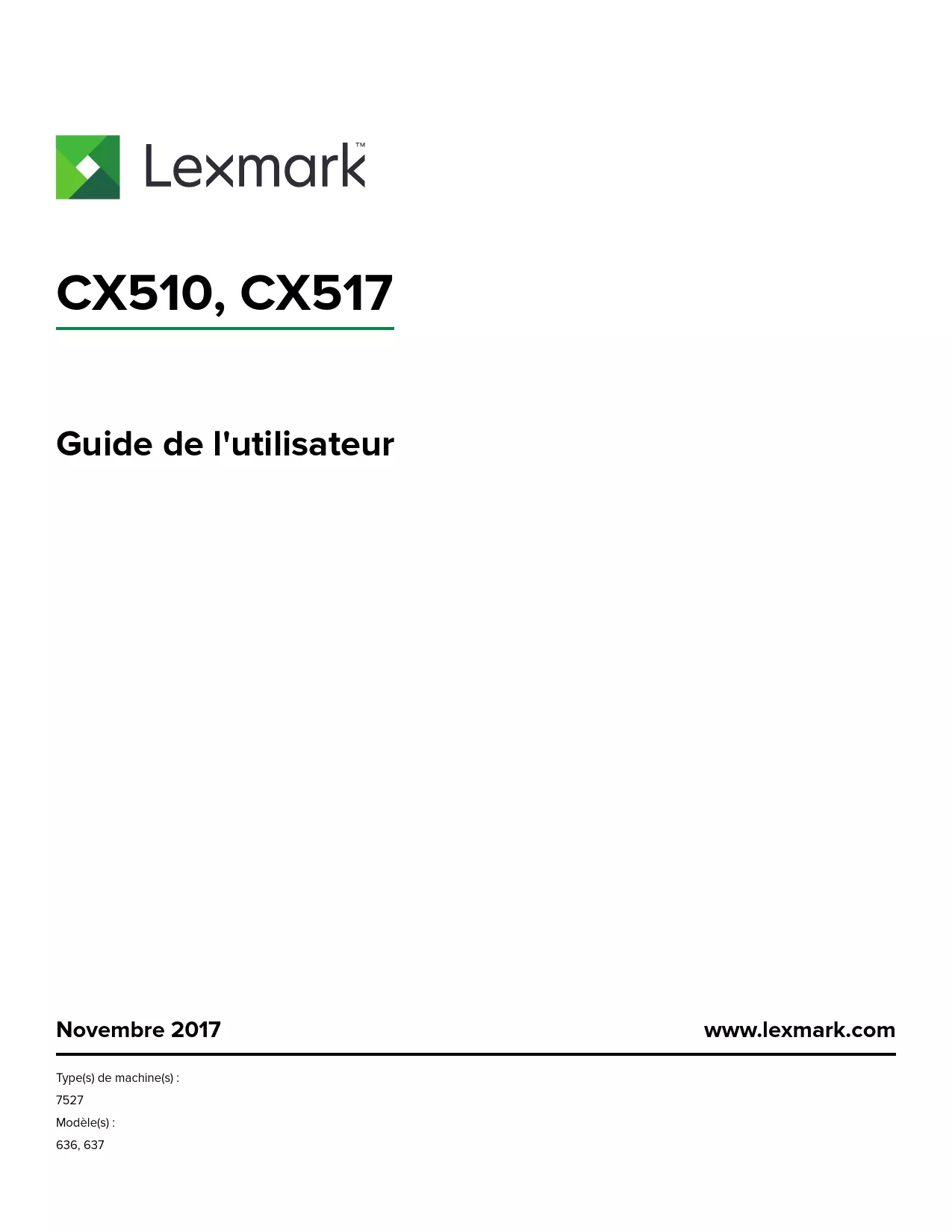 Mode d'emploi LEXMARK CX517DE