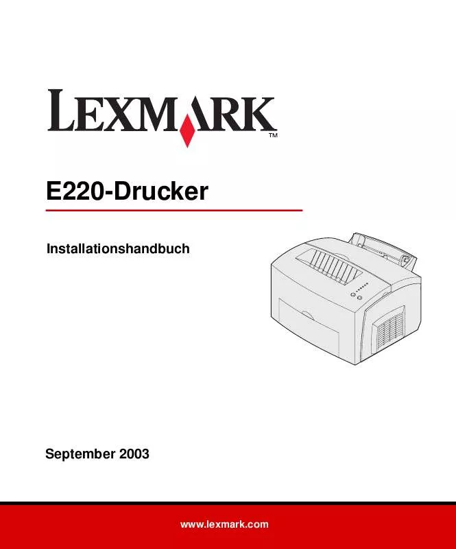 Mode d'emploi LEXMARK E220