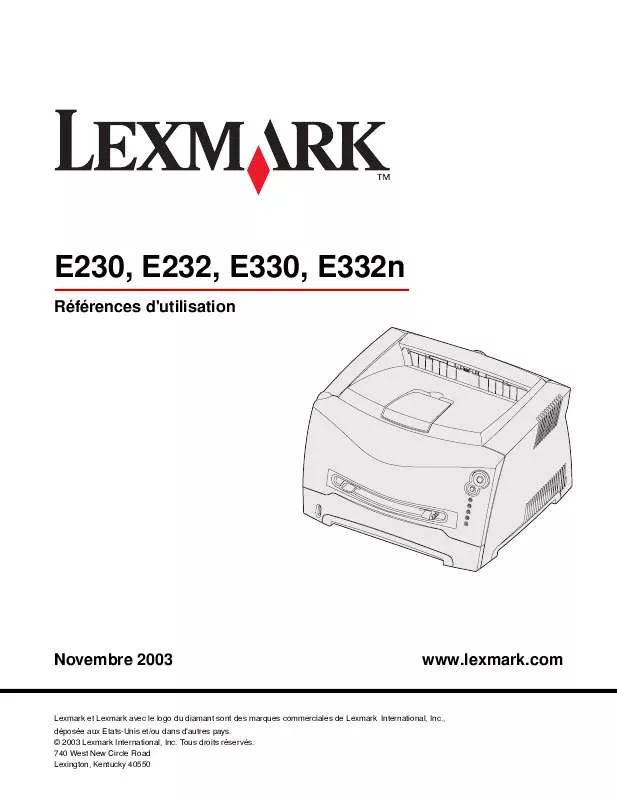 Mode d'emploi LEXMARK E232