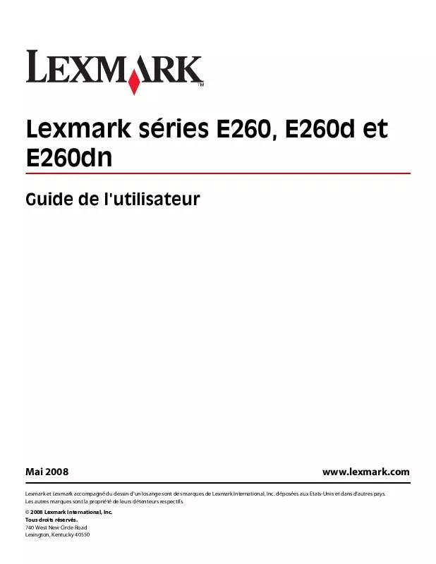 Mode d'emploi LEXMARK E260D