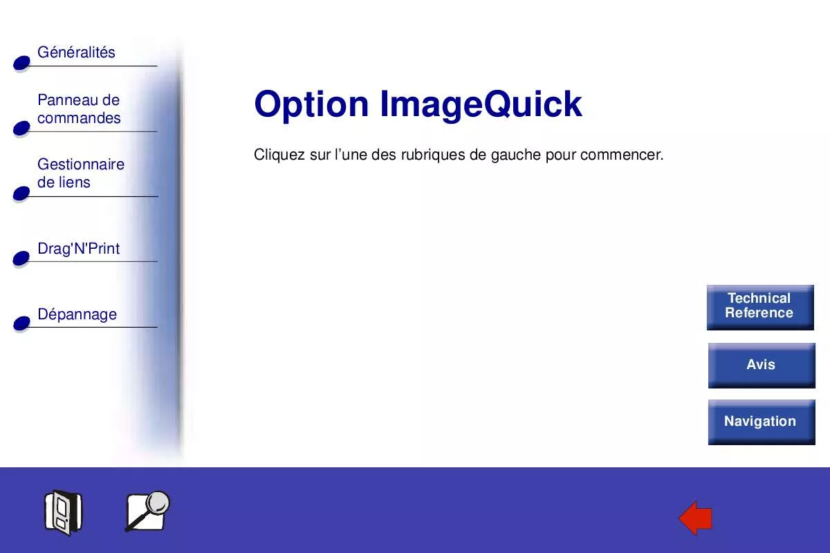 Mode d'emploi LEXMARK IMAGEQUICK OPTION