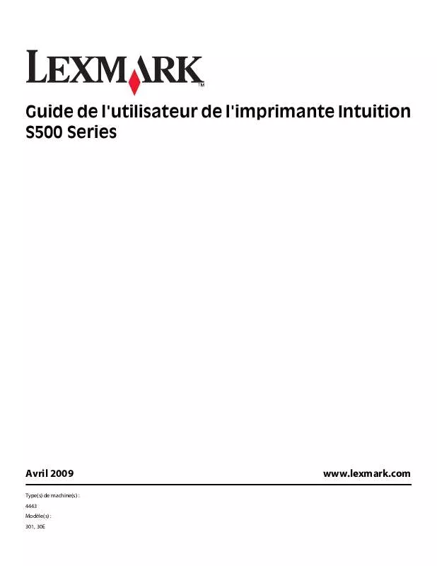 Mode d'emploi LEXMARK INTUITION S500