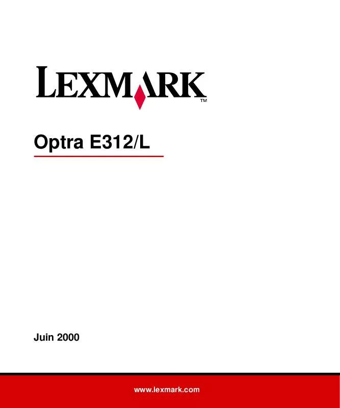 Mode d'emploi LEXMARK OPTRA E312