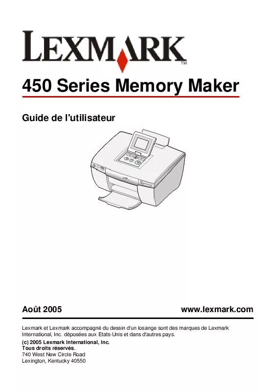 Mode d'emploi LEXMARK P450