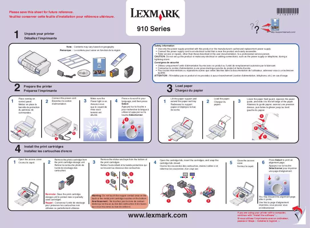 Mode d'emploi LEXMARK P915