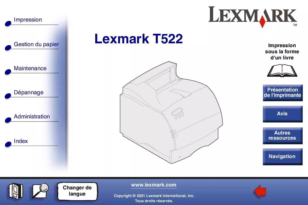 Mode d'emploi LEXMARK T522