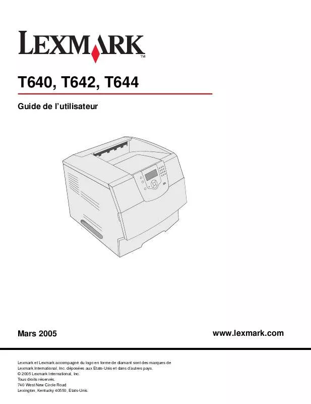 Mode d'emploi LEXMARK T644