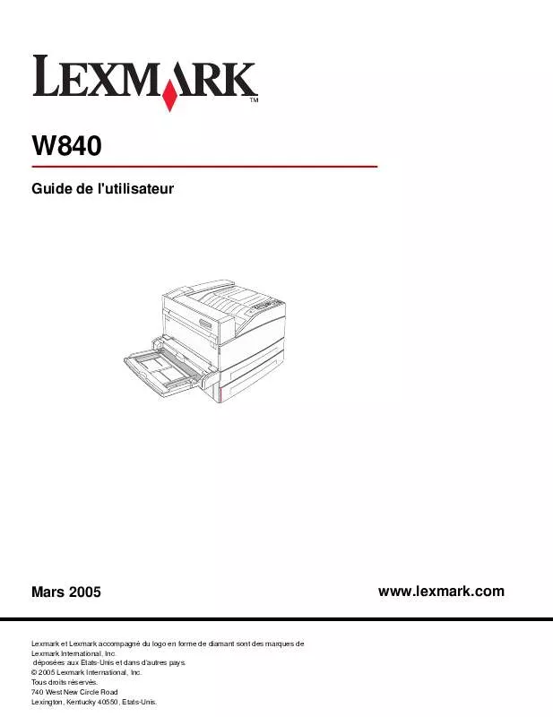 Mode d'emploi LEXMARK W840