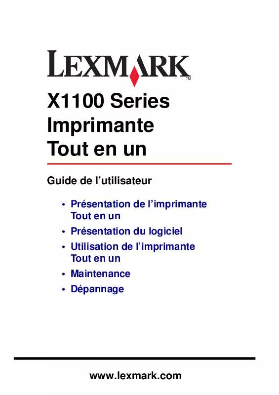 Mode d'emploi LEXMARK X1100