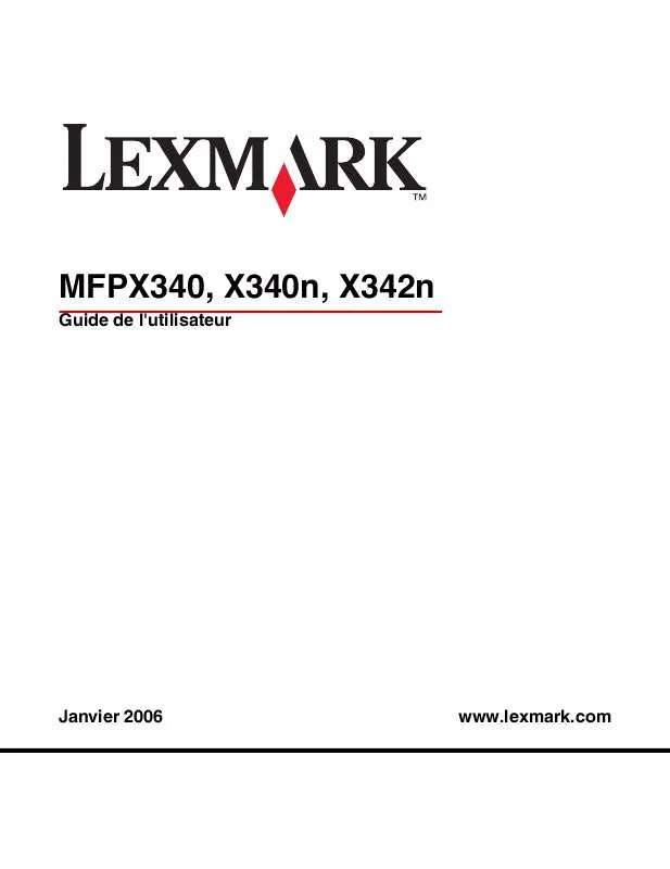 Mode d'emploi LEXMARK X340