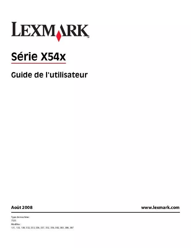 Mode d'emploi LEXMARK X544